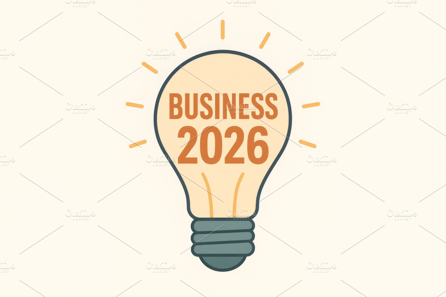 Lightbulb with business 2026 text in, a Photo by Dvoevnore photos