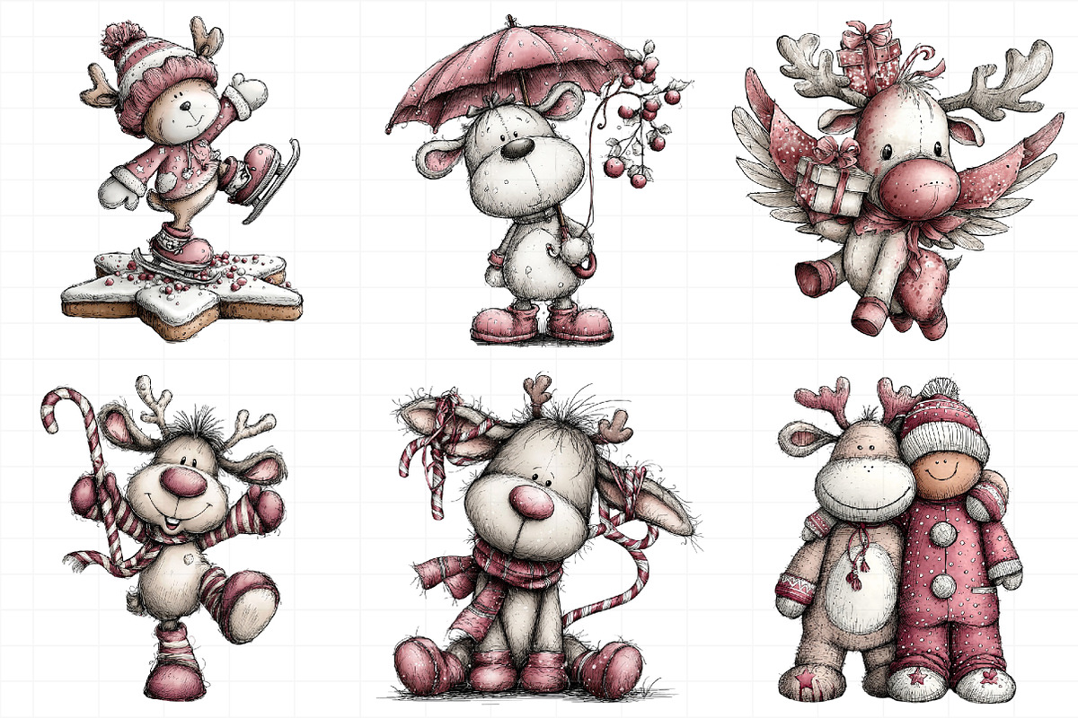Christmas Reindeer Clipart, an Illustration by Daily.Designs (Photo 4 of 5)