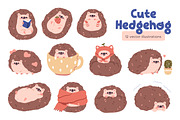 Cute funny hedgehogs animals set, an Animal Illustration by Good Studio (Thumbnail 1 of 9)