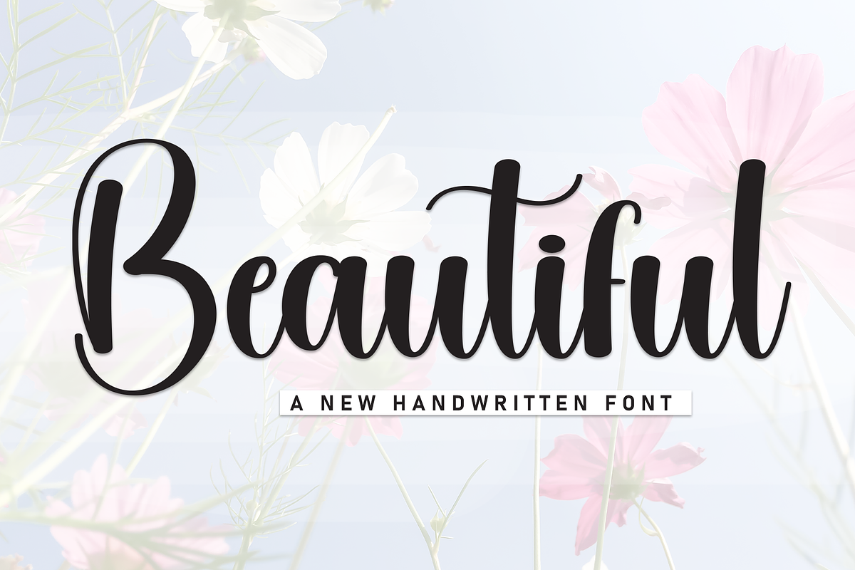 Beautiful | Script Font, a Handwritten Font by Scratchones (Photo 1 of 8)