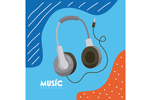 headphone device in poster, a Technology Illustration by studiogstock