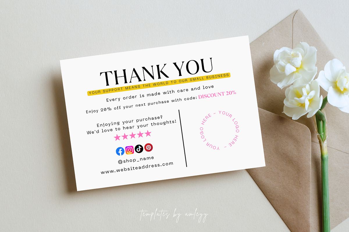 Thank You Card Template – Canva, a Card Template by Elegant_Studio44 (Photo 4 of 6)