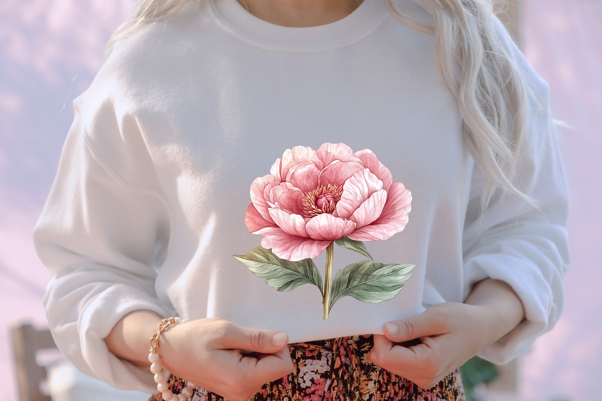 Watercolor Blush Peonies Flowers, an Illustration by designcity5 (Photo 4 of 5)