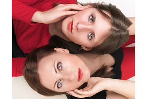 Top view of mother and daughter sit, a Person Photo by Alexander-Piragis