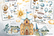 Hot Air balloons. Sky dreamer set., an Illustration by Ann Art Houze (Thumbnail 4 of 9)