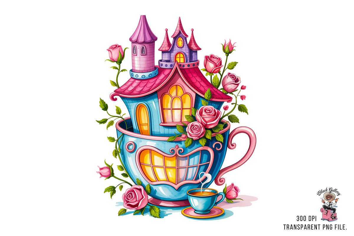 Teapot House PNG Clipart Bundle, a Graphic by Clipart Studio (Photo 4 of 11)
