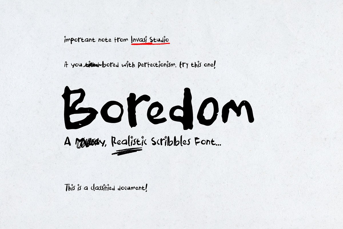 Boredom - Handwritten Font, a Sans Serif Font by Invasi Studio (Photo 1 of 10)