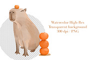 Capybara Clipart PNG, Rodent Species, an Animal Illustration by ArtGiftsStudio (Thumbnail 4 of 4)