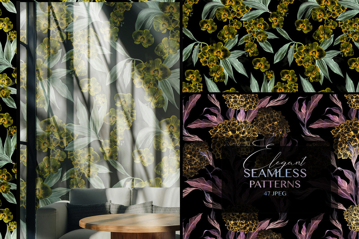ELEGANT FLOWERS PATTERNS, a Pattern Graphic by Knopazyzy (Photo 5 of 18)
