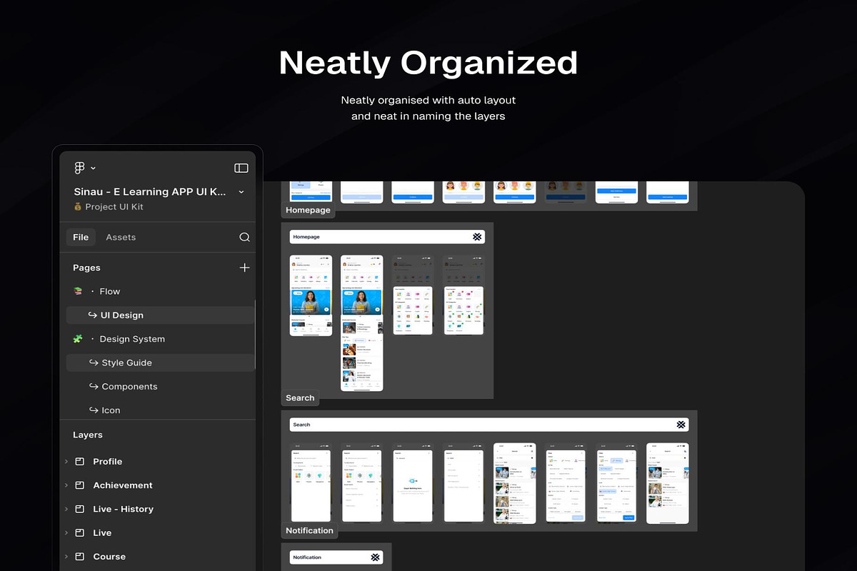 Sinau - E-Learning App UI Kit, an UI Kit Template by Lumina_ui_ux202 (Photo 3 of 8)