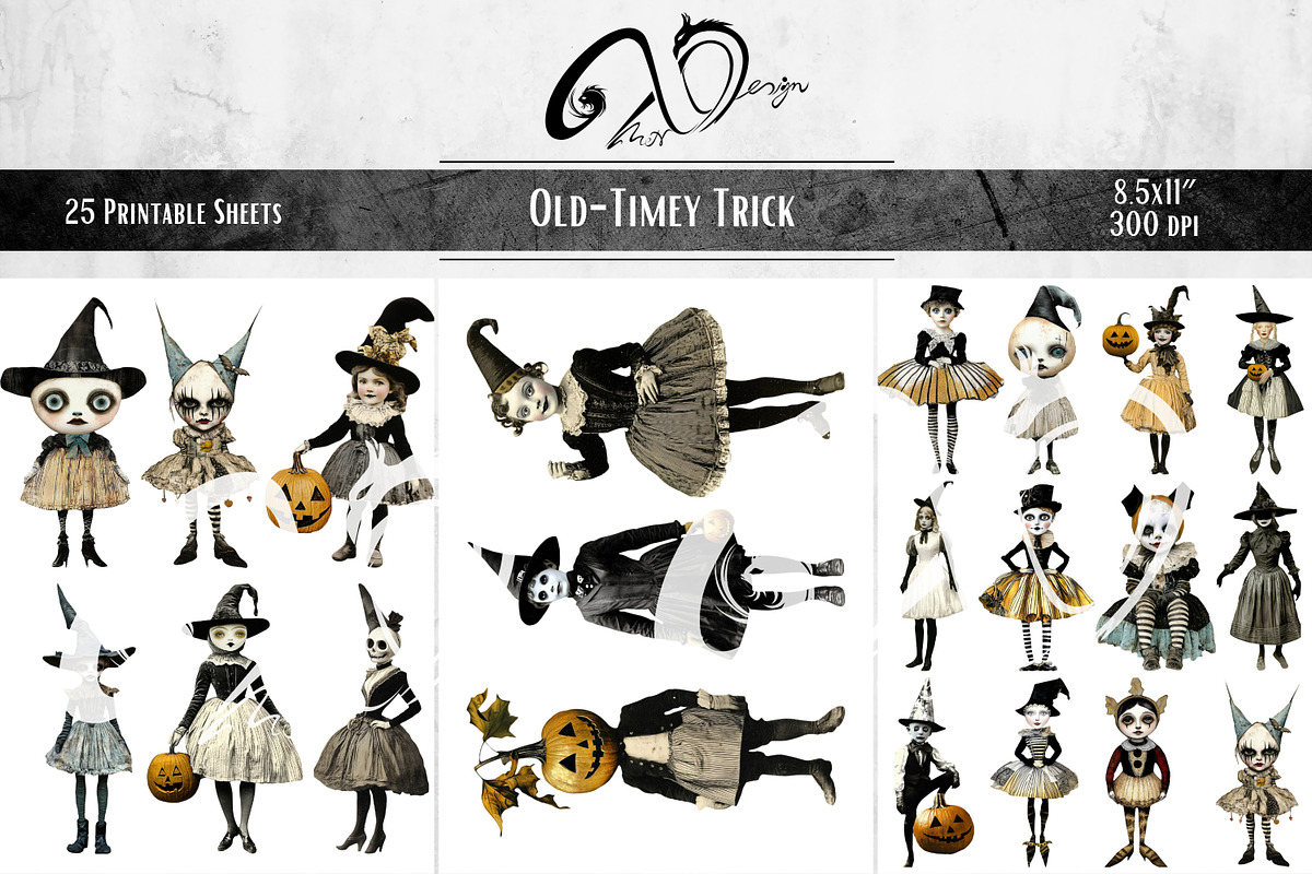 Old-Timey Tricks: Vintage Halloween, a Person Illustration by NiiiNArt (Photo 6 of 6)