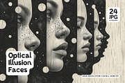24 Optical Illusion Faces, a Person Illustration by HipFonts (Thumbnail 1 of 7)