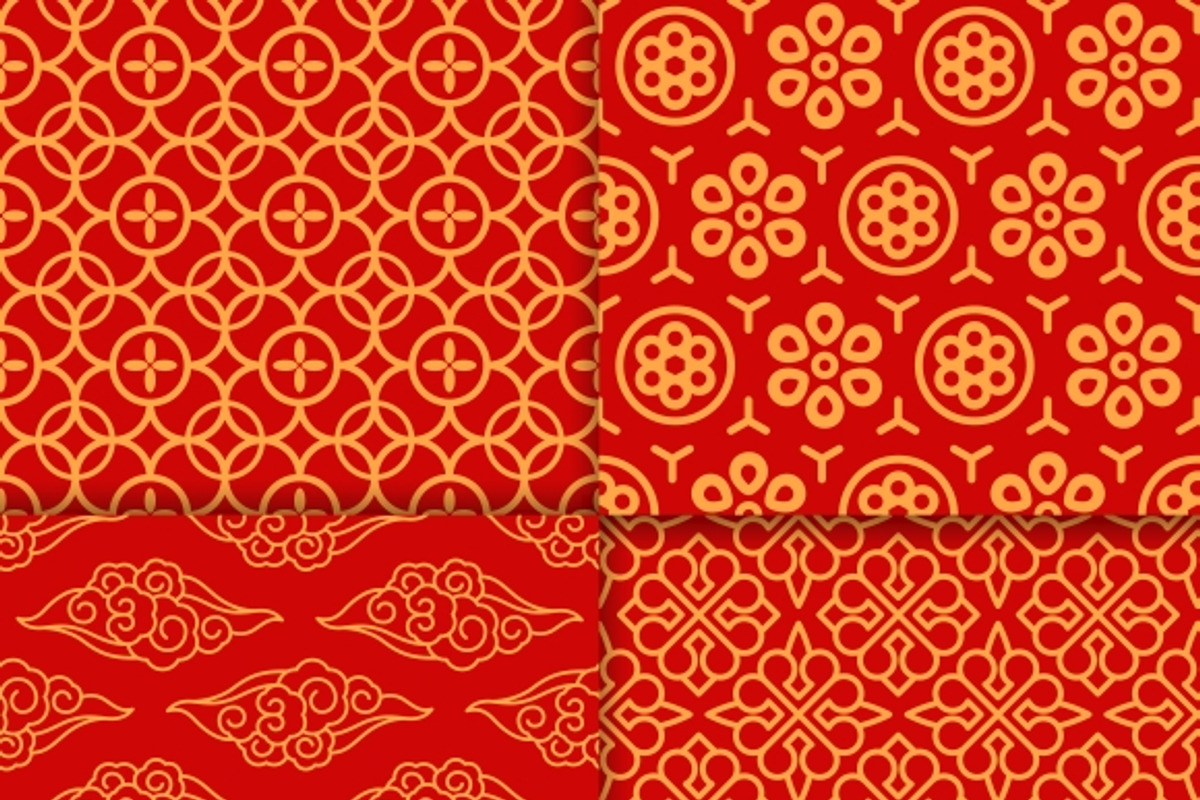 Red geometric pattern set, a Background Graphic by Stock-Smart-Start