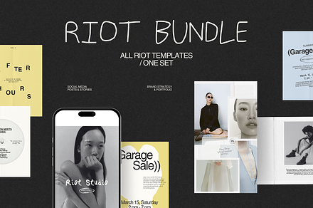 RIOT BUNDLE | 5 IN 1, a Social Media Template by Simple có