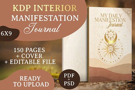 Manifestation Journal Kdp Interior, a Stationery Template by Flurry Art