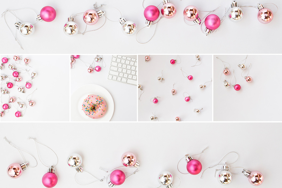 Pink & Silver Christmas Stock Images, a Product Mockup by Kreanille Design (Photo 4 of 4)