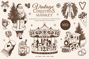 Vintage Christmas Fair Vector Set, an Object Graphic by VerAna (Thumbnail 1 of 19)