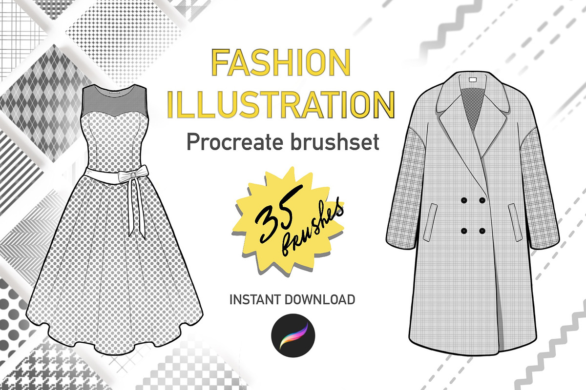 Fashion illustration set Procreate, a Brush Add-On by byJuliaKors (Photo 1 of 4)