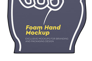 Fabric Sports Fan Foam Hand Mockup