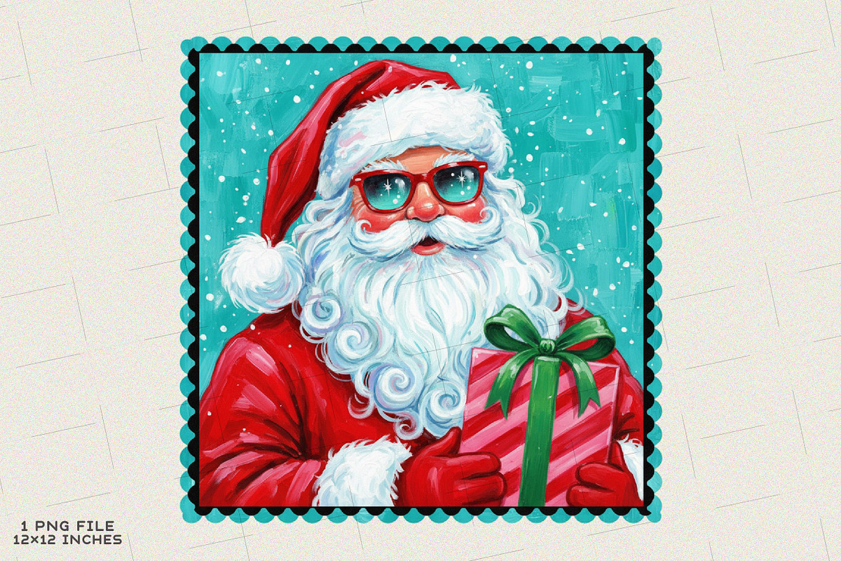 Preppy Christmas Brushstroke Santa, an Illustration by SinaCreation (Photo 1 of 6)