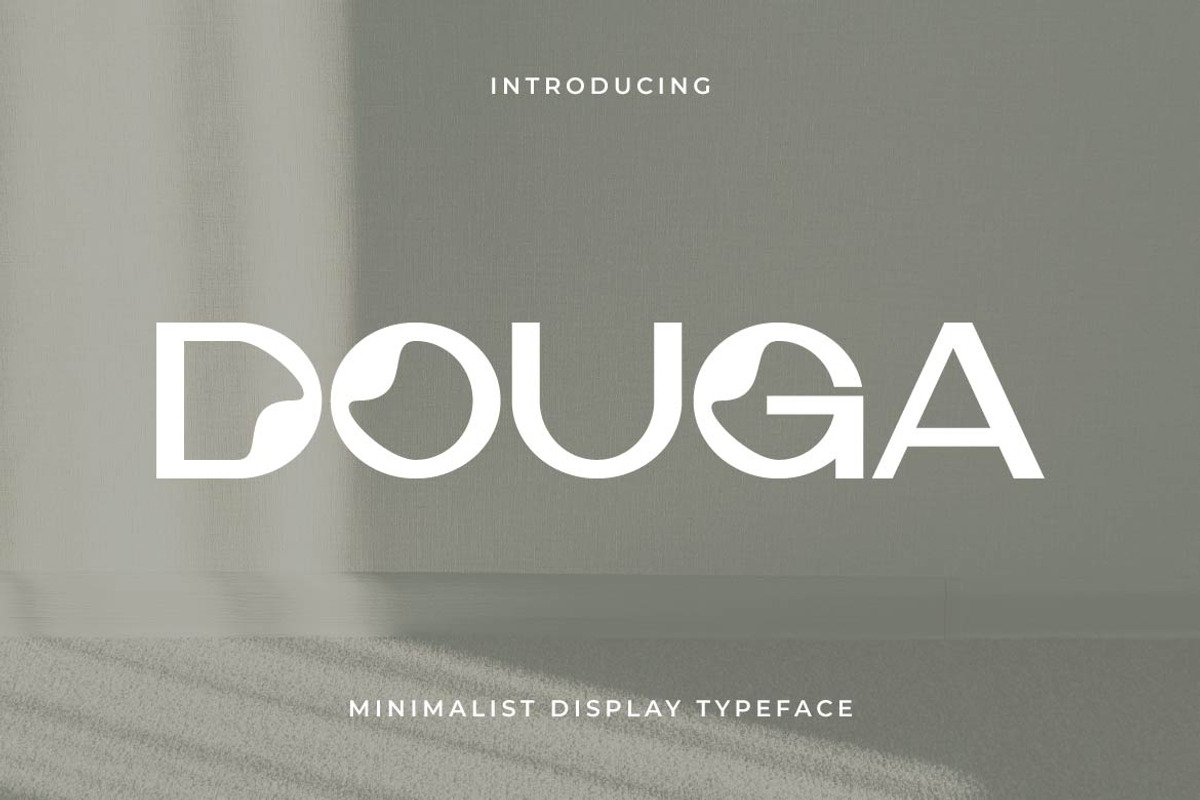 Douga – Unique Display Font, a Sans Serif Font by Artiveko (Photo 1 of 8)