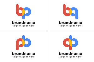 Letters bp pb bq qb Playful Logo, a Branding & Logo Template by Pray Art Design Studio