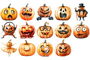 Goofy Halloween Pumpkins PNG Set, an Illustration by Craft Nest (Thumbnail 3 of 4)