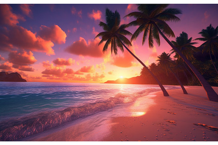 Tropical beach scene. Generate Ai, a Nature Photo by Ylivdesign
