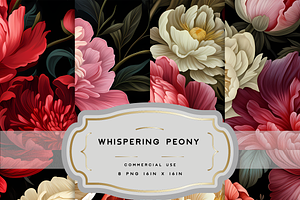 WHISPERING PEONY Seamless Bundle