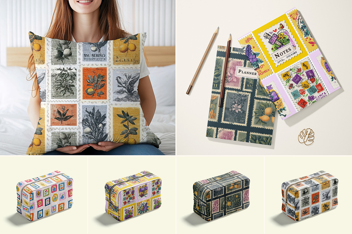 Airmail Postage Stamp Patterns, a Pattern Graphic by Ninterints (Photo 5 of 10)