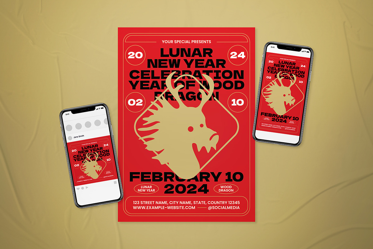 Lunar New Year Celebration Flyer, a Flyer Template by The Good Store (Photo 1 of 2)