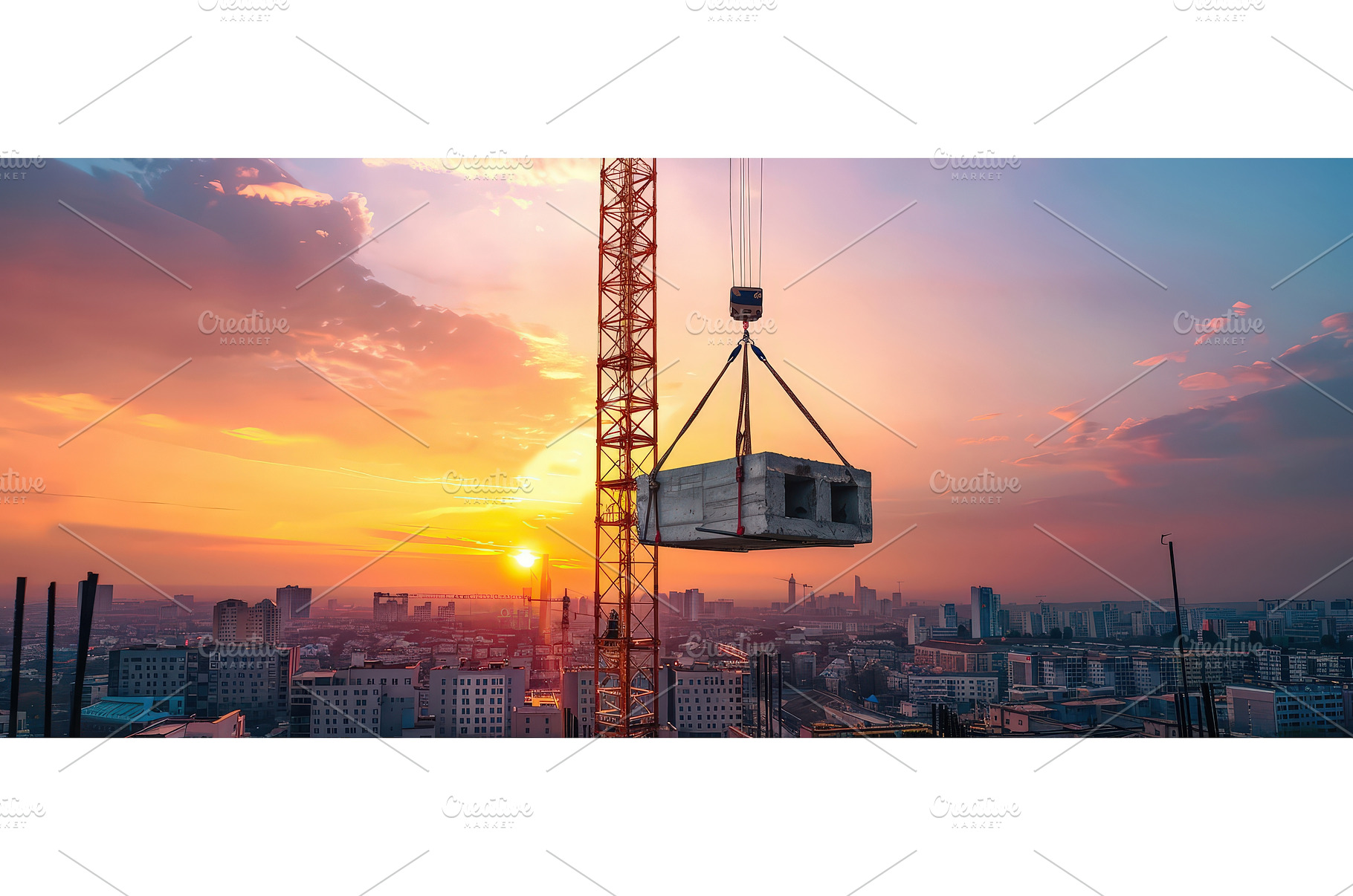 Construction crane lifting block at, an Industrial Photo by piter.goskov