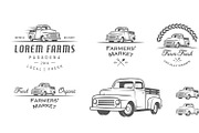 Vintage farmer truck logos, a Food Illustration by 1baranov (Thumbnail 1 of 4)