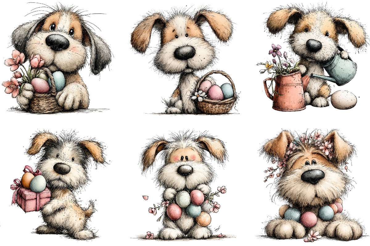 Whimsical Easter Dogs Clipart, an Illustration by Sublimation Artist (Photo 5 of 7)