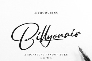 Billyonair | Signature Font