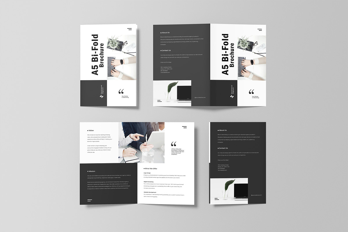 A5 Bifold Brochure Mockup, a Print Template by graphicsecond