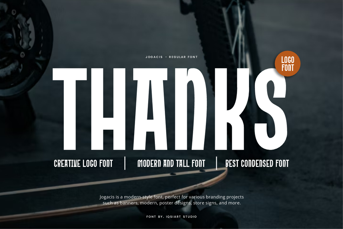 Jogacis - Creative Logo Font, a Sans Serif Font by Iqsiart Studio (Photo 8 of 8)