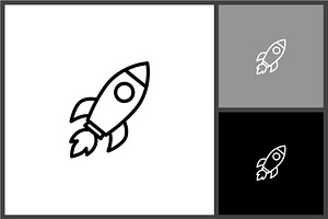 Rocket Ship Outline Icon, an Icon by quadrazo