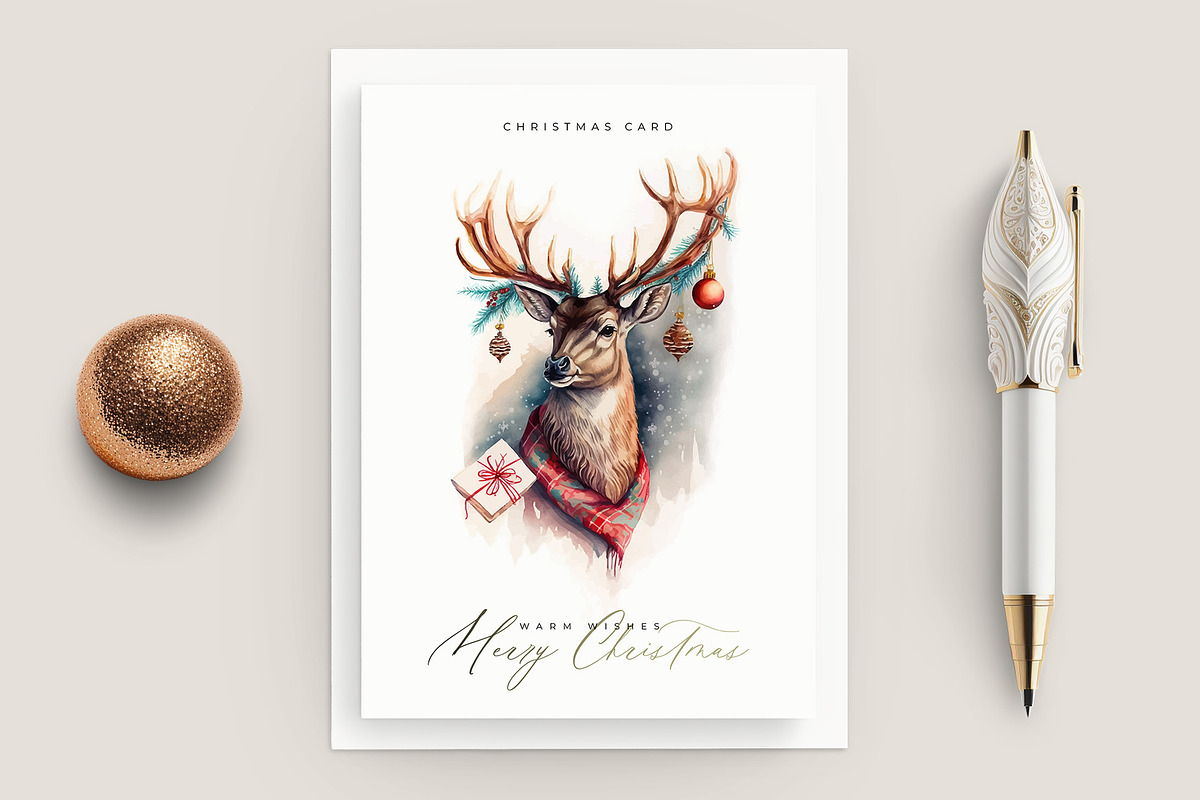 Christmas Postcards with Deer, a Card Template by optimism (Photo 7 of 8)