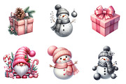 Silver Pink Christmas Clipart, an Illustration by SinaCreation (Thumbnail 3 of 7)