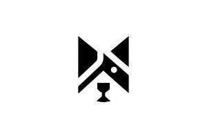 Abstract geometric black white logo, a Branding & Logo Template by Vectorium Studio