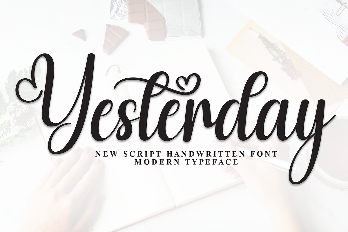 Yesterday | Script Font, a Handwritten Font by Scratchones (Photo 1 of 8)