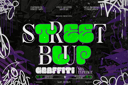 Street Blup Graffiti Modern Typeface, a Serif Font by alit design