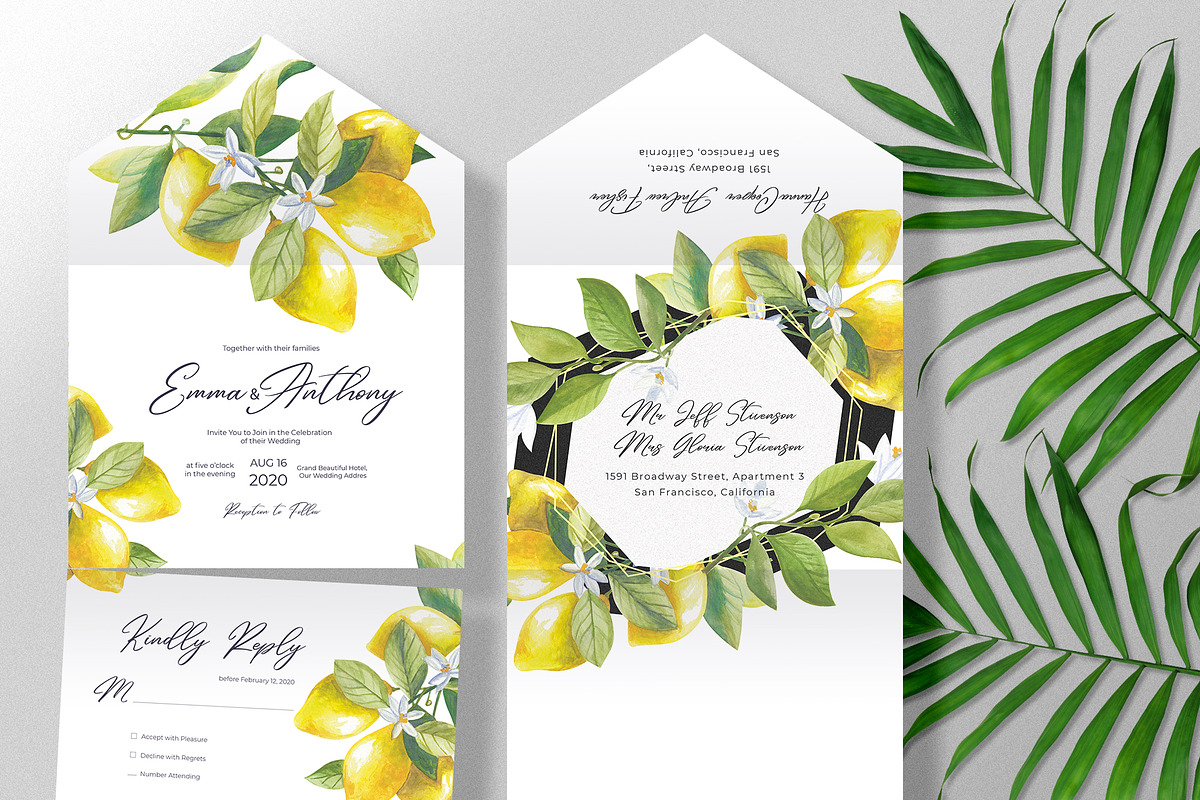 Fresh lemonade Wedding Suite, an Invitation Template by HannaSymo (Photo 4 of 7)
