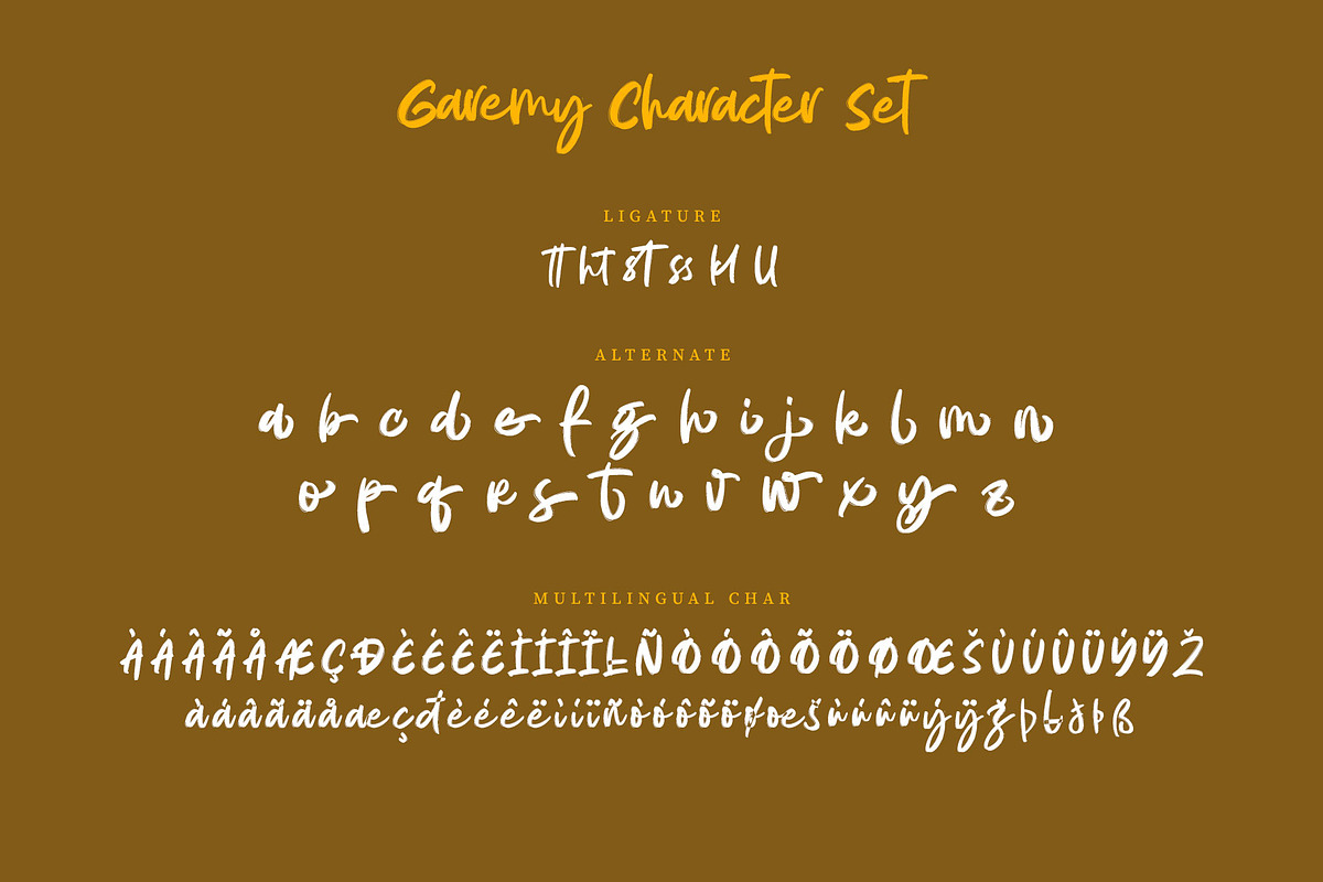 Garemy Handwritten Brush Font, a Handwritten Font by RantautypeStudio (Photo 15 of 15)