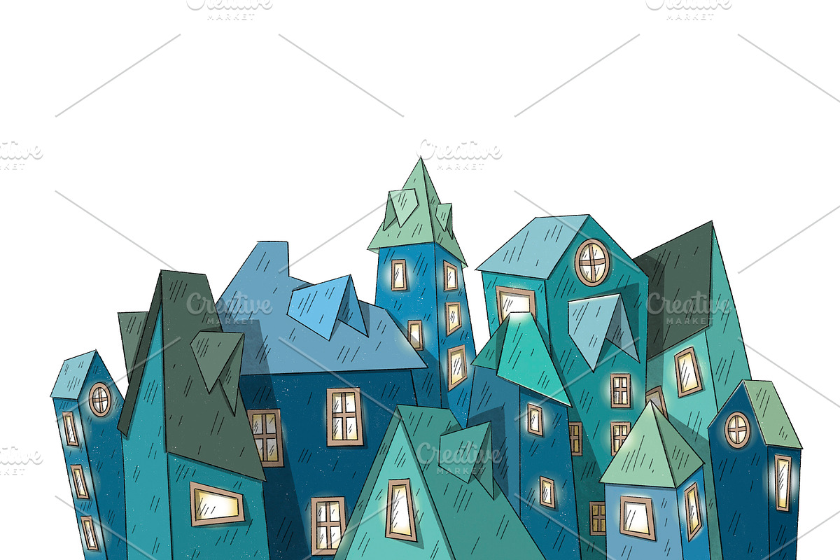 Fairy tale magic houses, a Decorative Illustration by SaintPic illustrations (Photo 3 of 9)