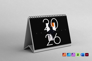 2026 Desk Calendar Template, a Stationery Template by DesignCrest
