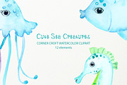 Sea Creature Clipart, an Animal Illustration by Corner Croft (Thumbnail 4 of 4)