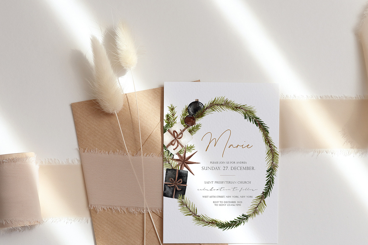 Watercolor Clipart-VELVET CHRISTMAS, a Decorative Illustration by Beigetime (Photo 15 of 17)