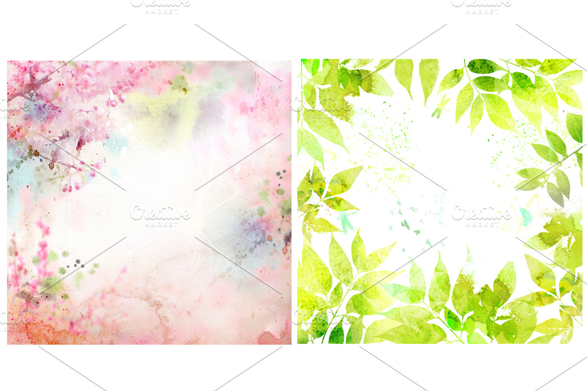 8 WATERCOLOR NATURE BACKGROUNDS, a Texture Graphic by Anna Guz's Store (Photo 2 of 7)